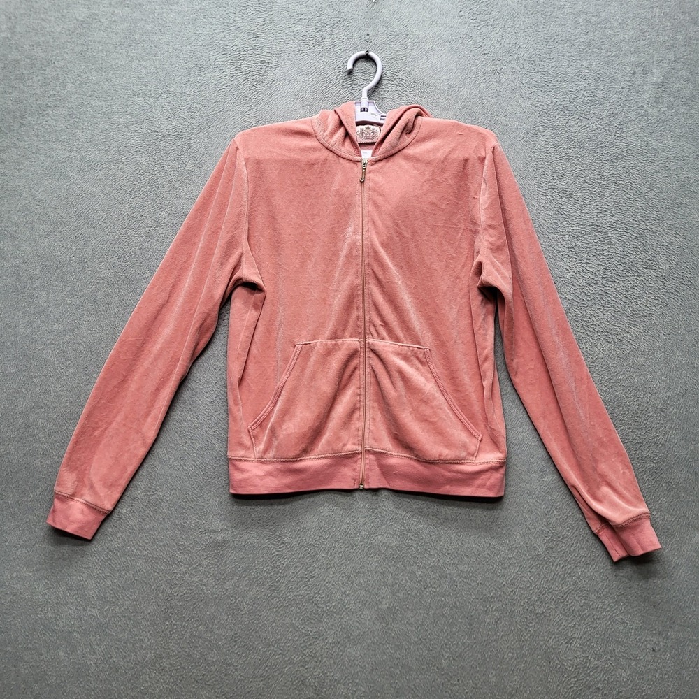 Juicy Couture Women Sweats Set XL Pink Royalty Velour JGMJ7210 Logo Y2K READ